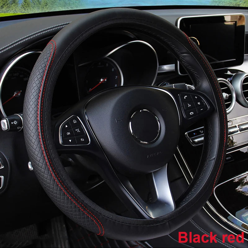 SEAMETAL Universal Steering Wheel Cover – Anti-Slip Microfiber Leather (37–39CM)