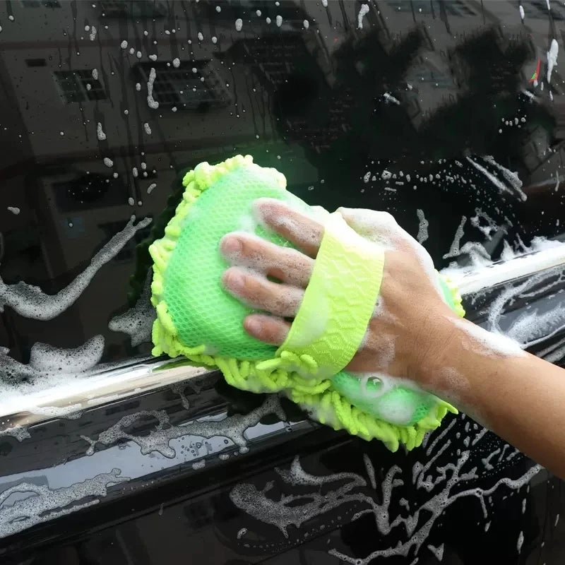 Microfiber Car Wash Sponge & Cleaning Glove – Premium Car Detailing Kit