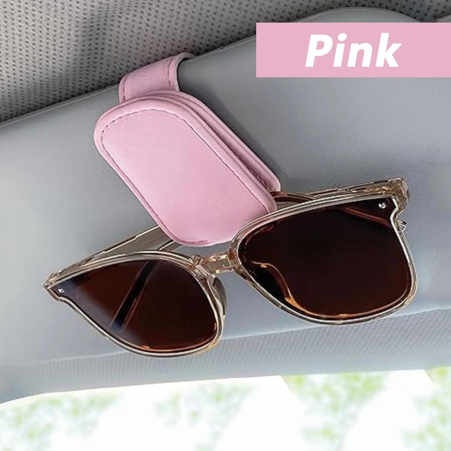 Magnetic Leather Sunglasses Holder – Car Sun Visor Glasses & Ticket Clip