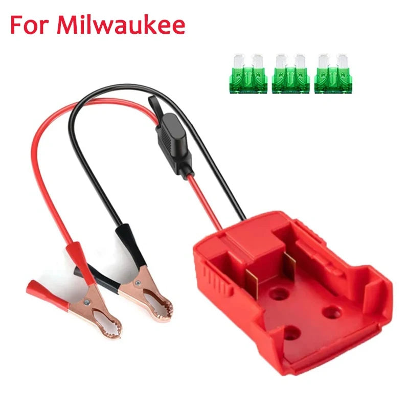 18V Battery Jump Starter Adapter – Emergency Car Booster Cable Converter for Makita, Milwaukee & DeWalt Batteries