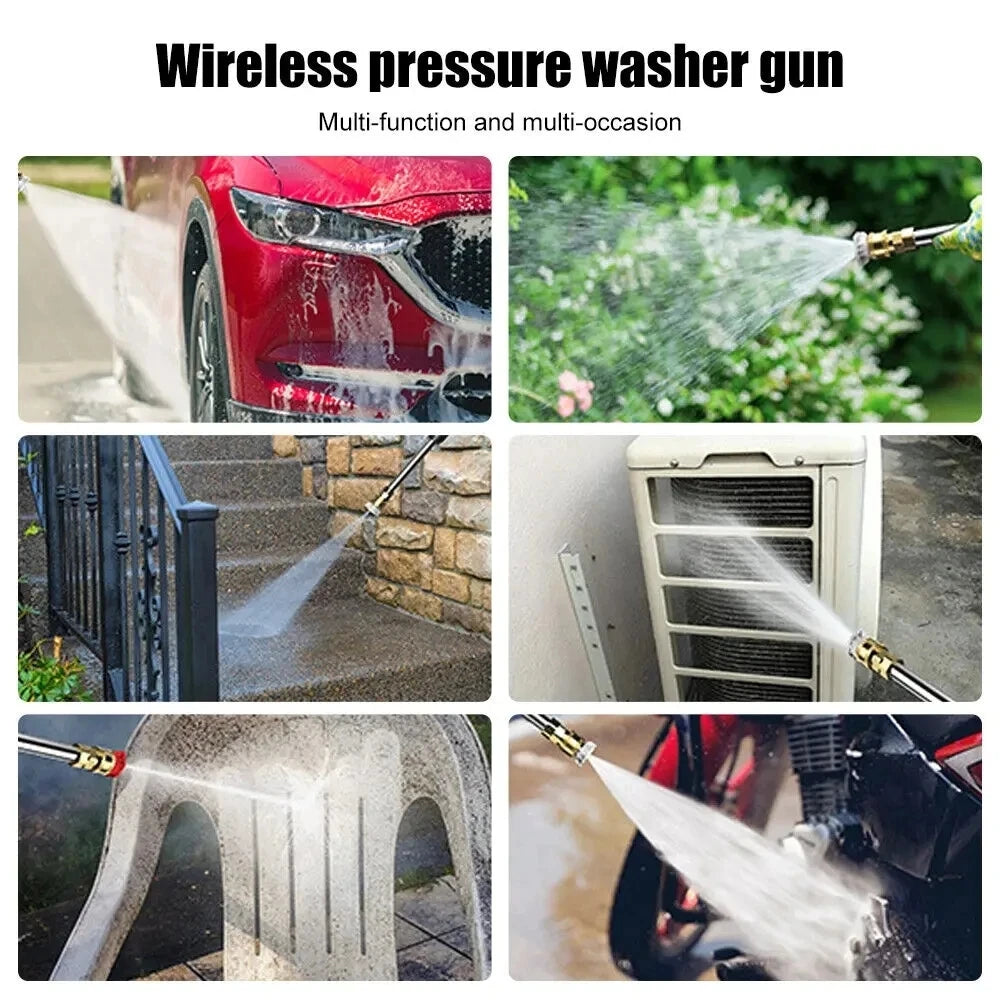 PORTABLE CORDLESS PRESSURE WASHER- 60BAR HIGH POWER CAR CLEANING GUN