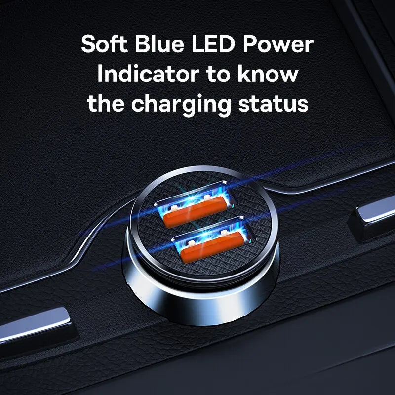 Baseus 30W USB Car Charger – PD & Quick Charge Fast Charging Adapter