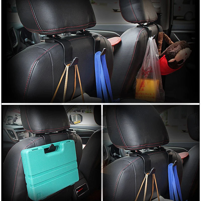 Car Headrest Hooks – Seat Back Organizer & Bag Hanger (1/4 Pack)
