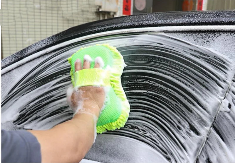 Microfiber Car Wash Sponge & Cleaning Glove – Premium Car Detailing Kit