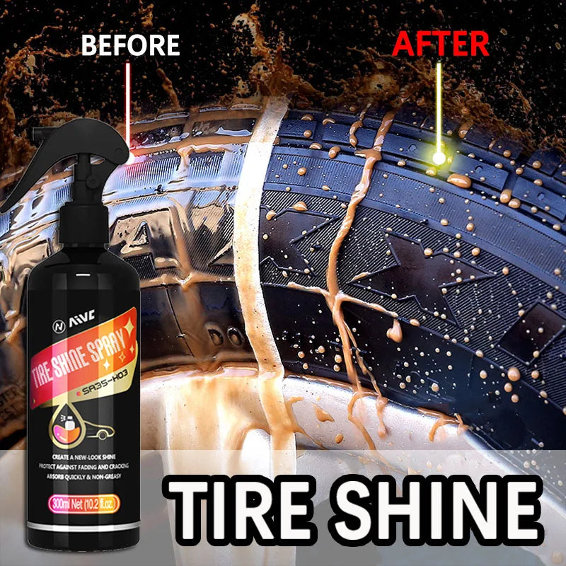 Tire Shine Spray – Long-Lasting Black Gloss Tire & Trim Restorer