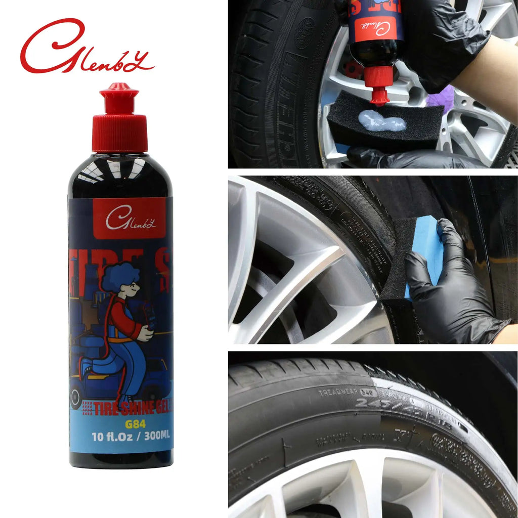Car Tire Shine Gel & Conditioner – SiO₂ Infused, No-Sling Formula