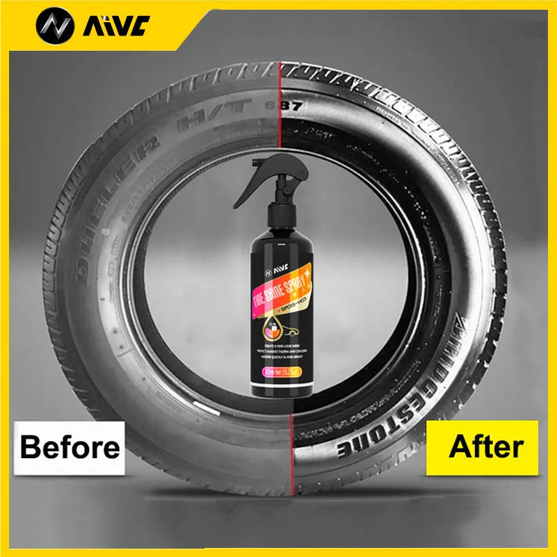 Tire Shine Spray – Long-Lasting Black Gloss Tire & Trim Restorer