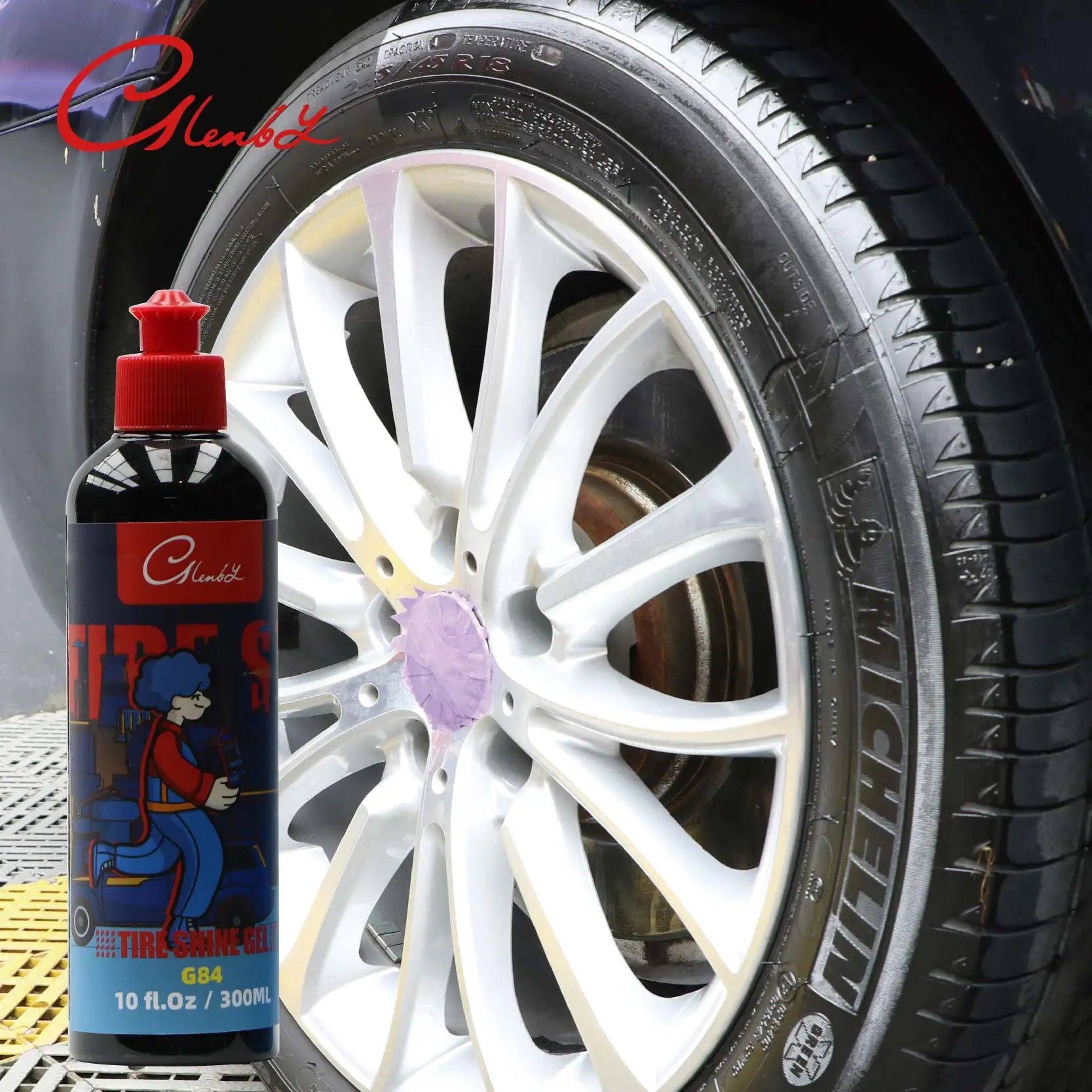 Car Tire Shine Gel & Conditioner – SiO₂ Infused, No-Sling Formula