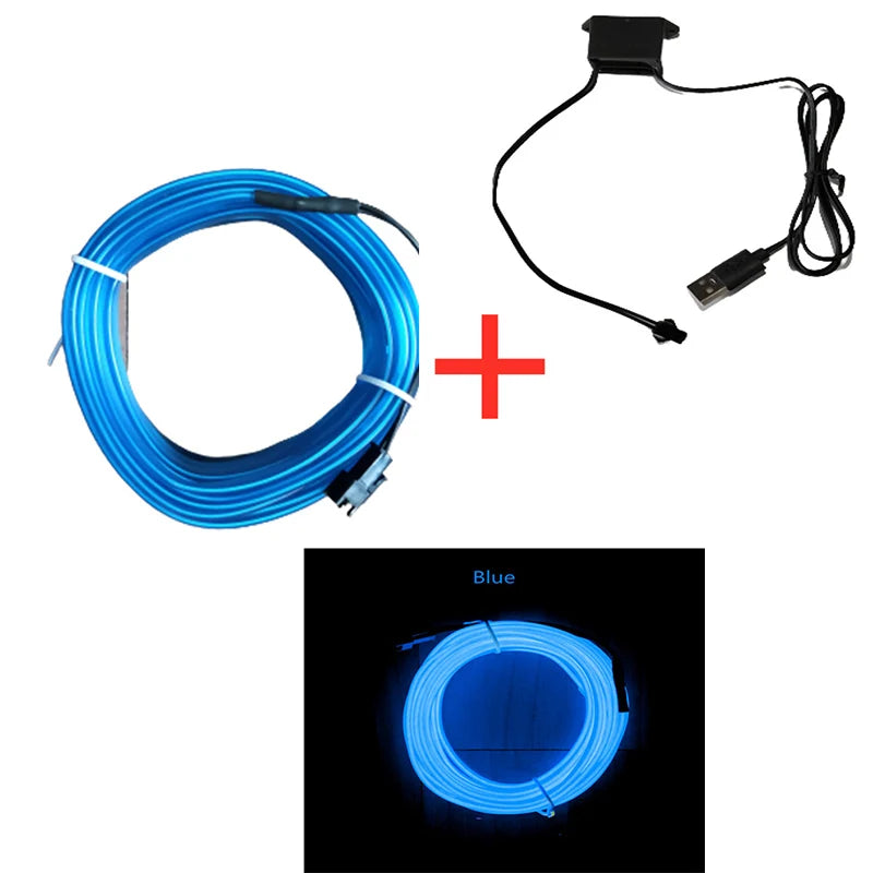 LED CAR INTERIOR AMBIENT LIGHT KIT-FLEXIBLE NEON STRIP LIGHTING FOR CARS