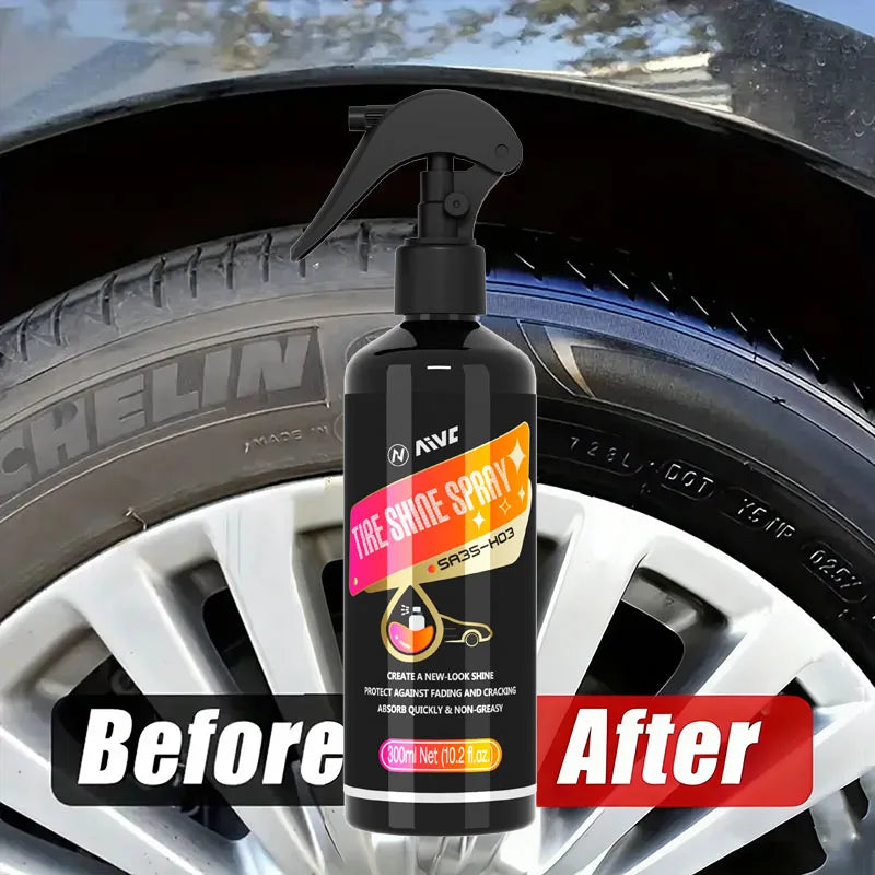 Tire Shine Spray – Long-Lasting Black Gloss Tire & Trim Restorer
