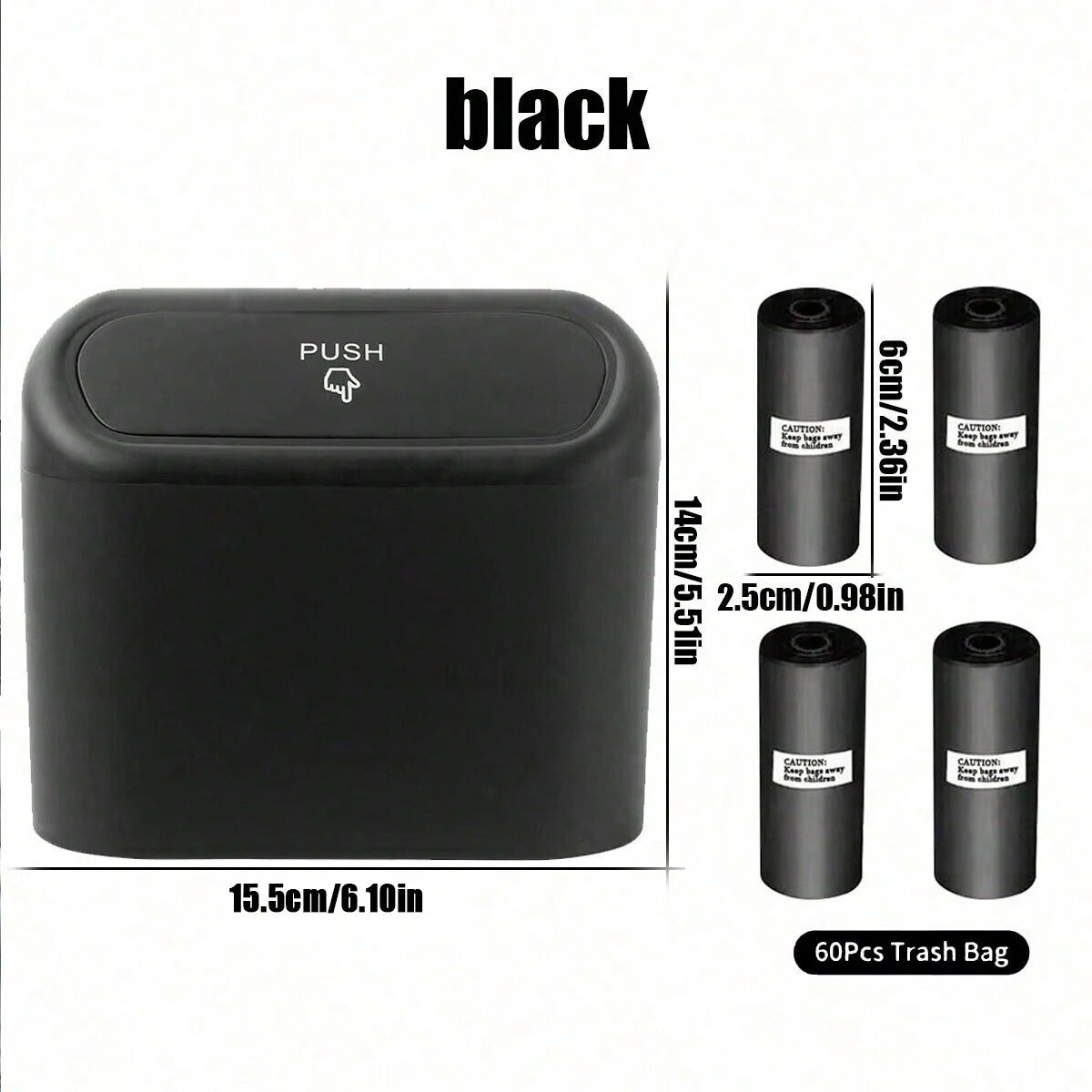 PREMIUM CAR TRASH CAN WITH LID & LEAK-PROOF GARBAGE BAGS