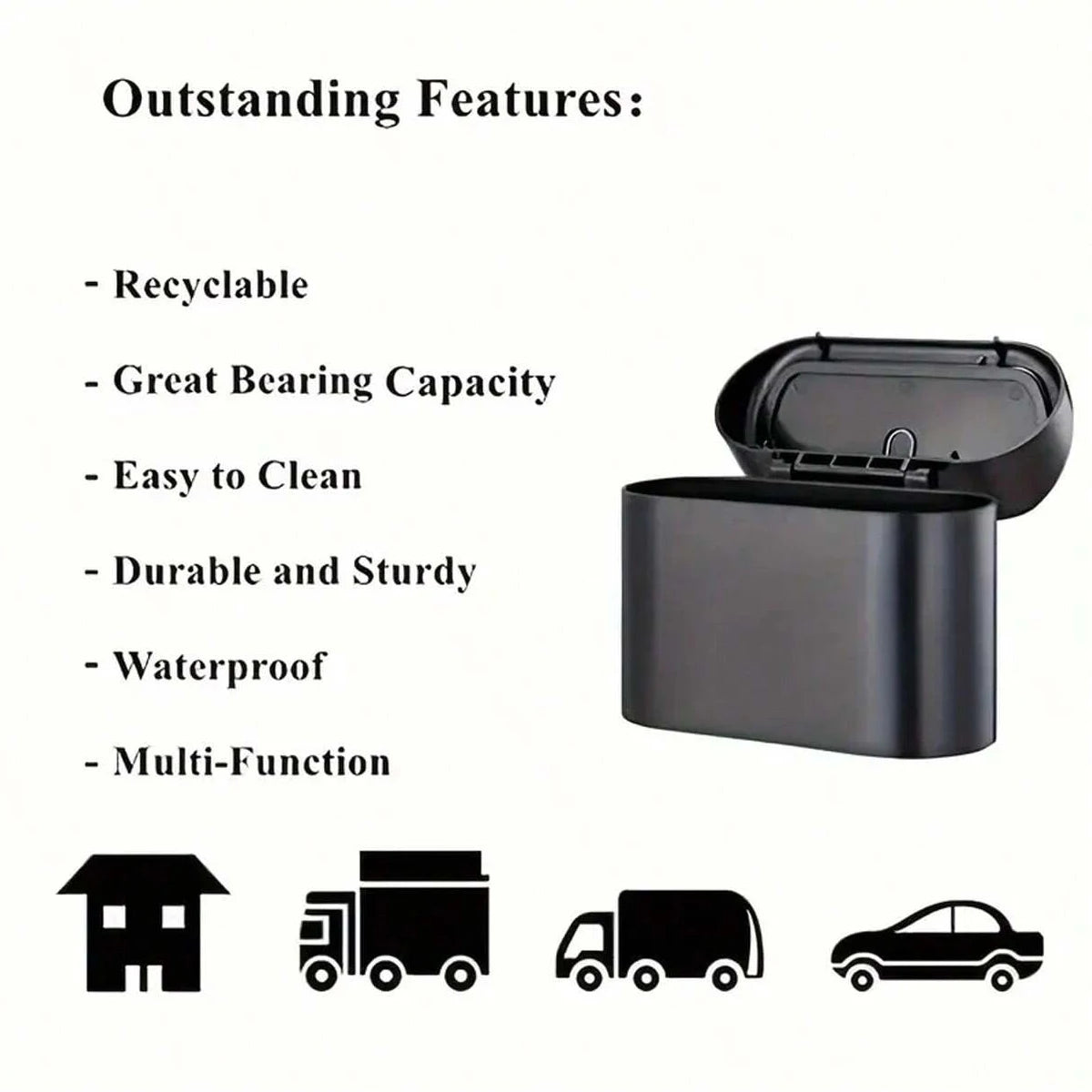 PREMIUM CAR TRASH CAN WITH LID & LEAK-PROOF GARBAGE BAGS