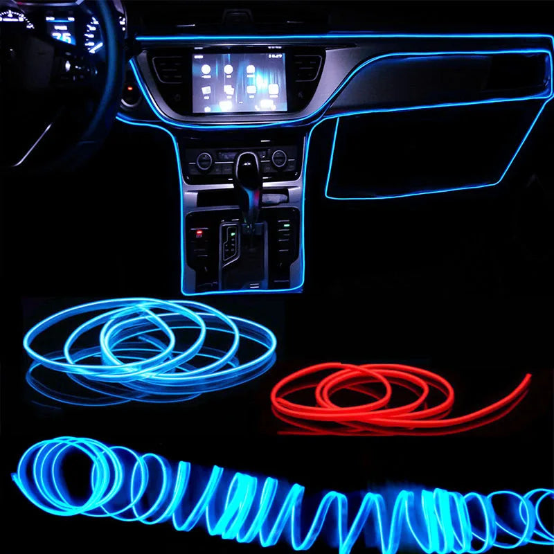 LED CAR INTERIOR AMBIENT LIGHT KIT-FLEXIBLE NEON STRIP LIGHTING FOR CARS