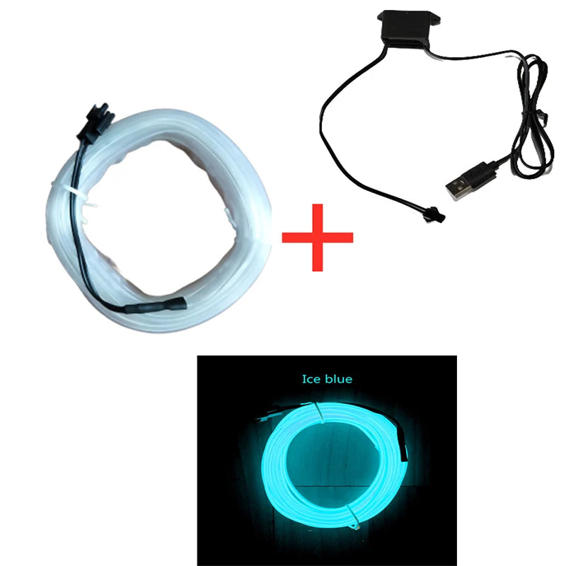 LED CAR INTERIOR AMBIENT LIGHT KIT-FLEXIBLE NEON STRIP LIGHTING FOR CARS