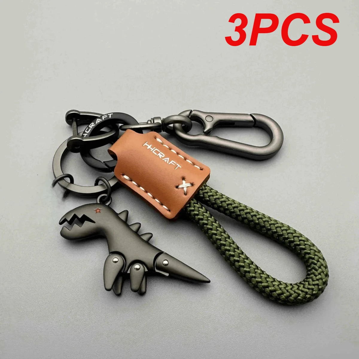 Leather Woven Rope Metal Keychain – Stylish Car & Motorcycle Accessory