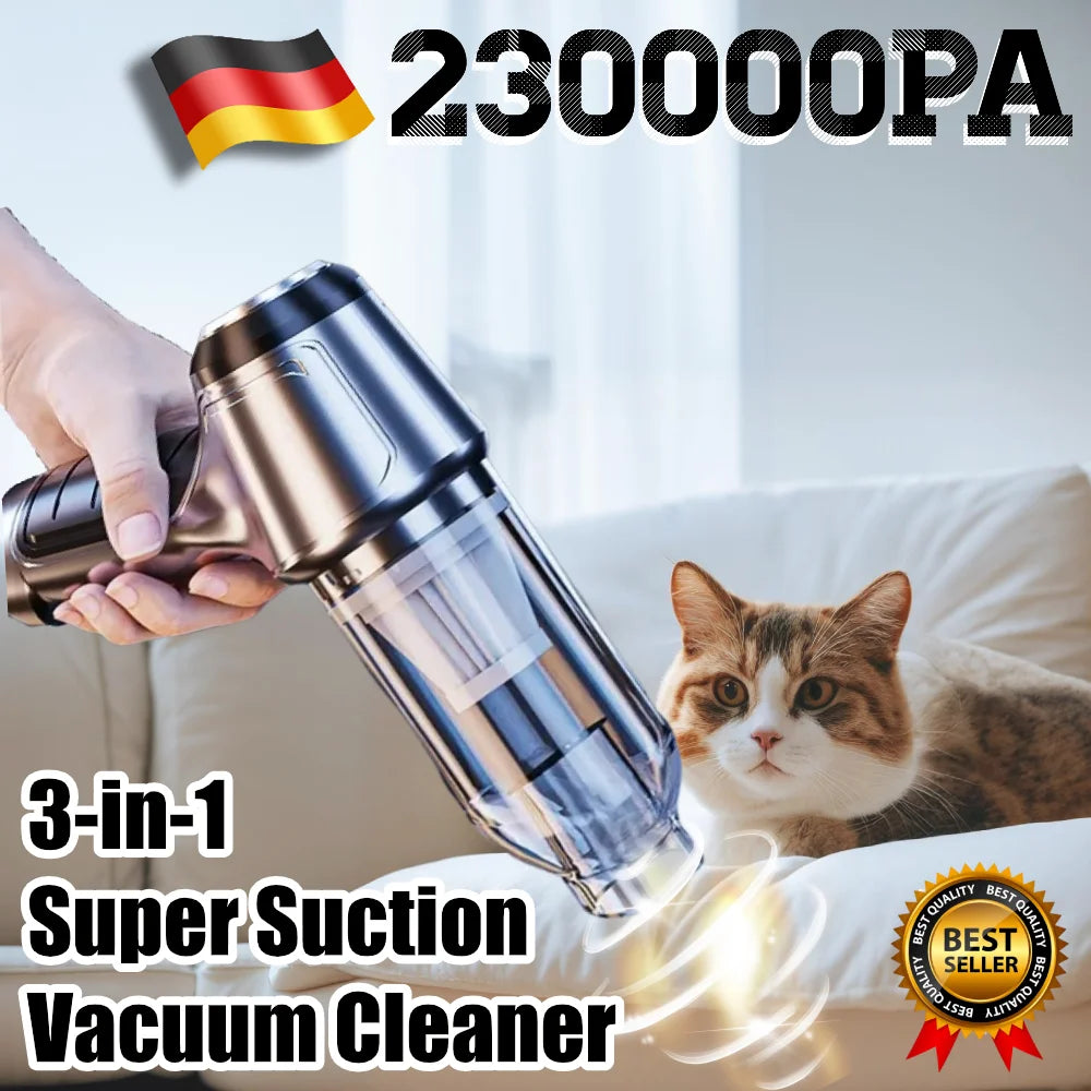 PORTABLE WIRELESS CAR VACUUM CLEANER-HIGH-POWER MINI HANDHELD VACUUM