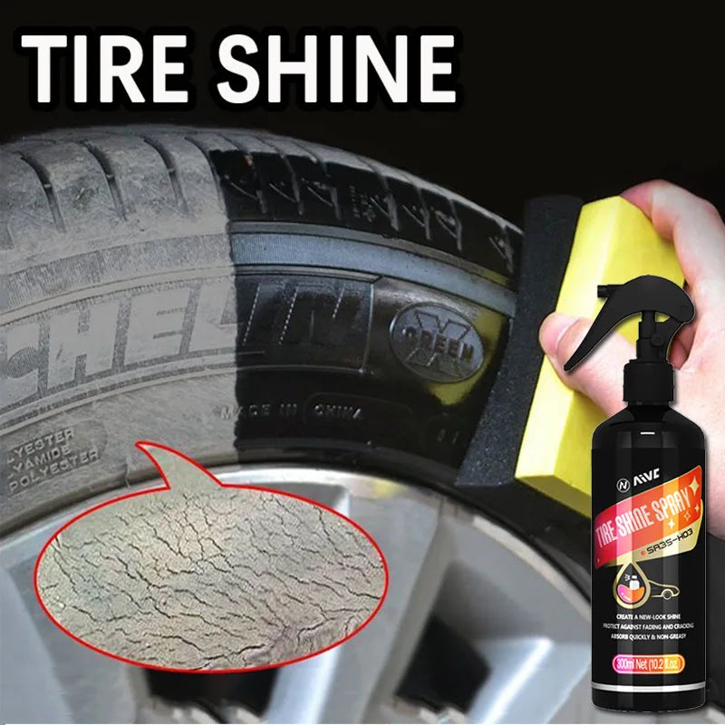 Tire Shine Spray – Long-Lasting Black Gloss Tire & Trim Restorer