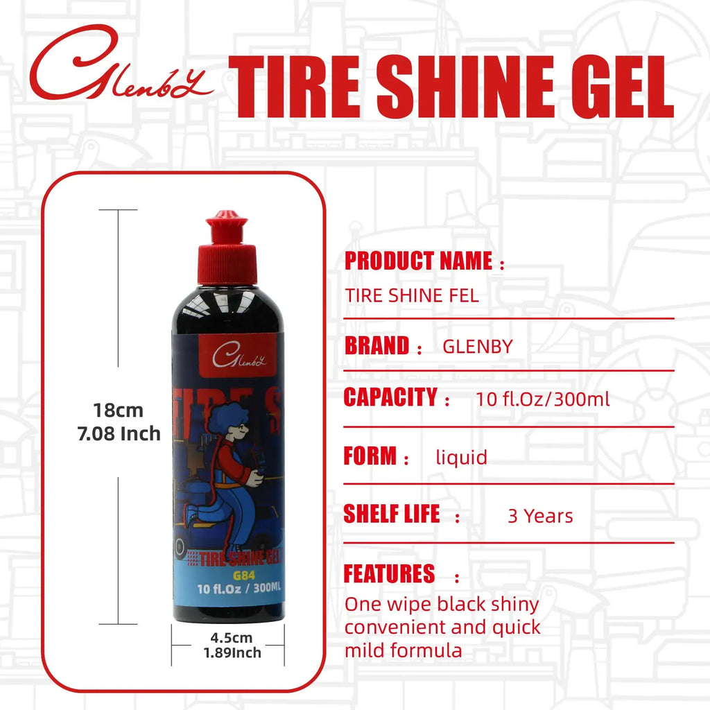 Car Tire Shine Gel & Conditioner – SiO₂ Infused, No-Sling Formula