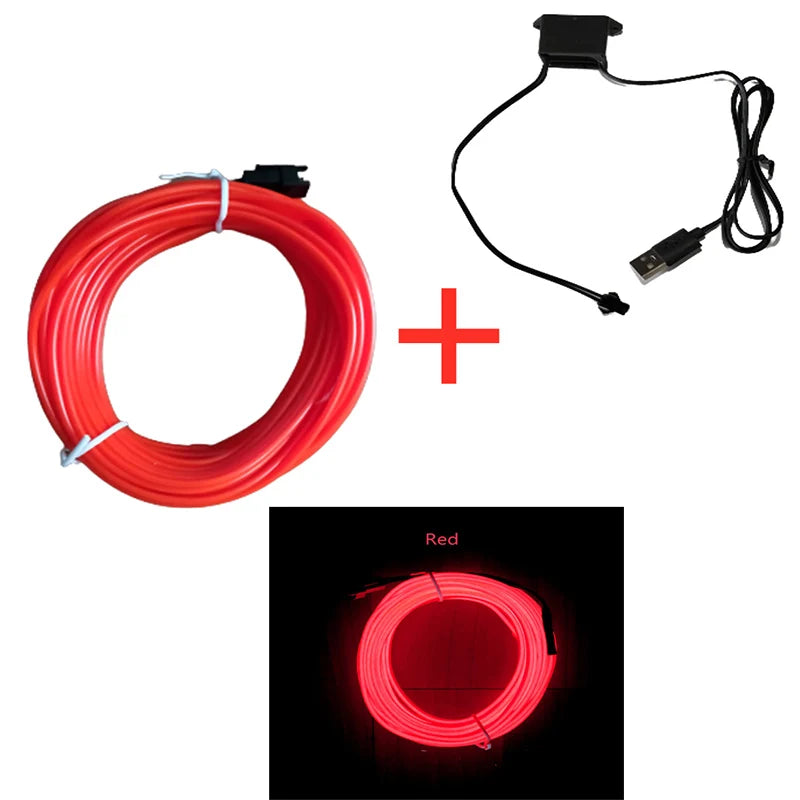 LED CAR INTERIOR AMBIENT LIGHT KIT-FLEXIBLE NEON STRIP LIGHTING FOR CARS