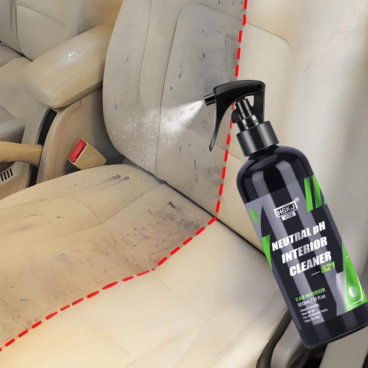 Car Interior Cleaner Agent – Waterless Fabric, Leather & Ceiling Cleaner