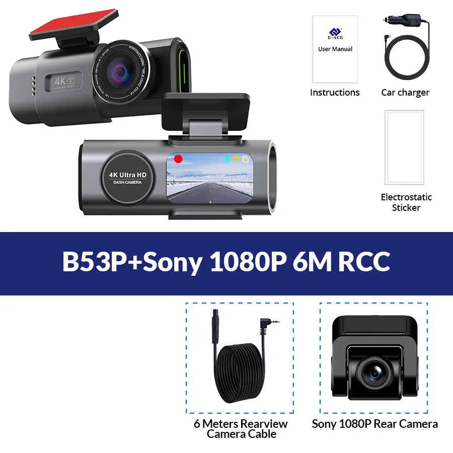 4K UHD Dash Cam – Wi-Fi, GPS & 24H Parking Monitor