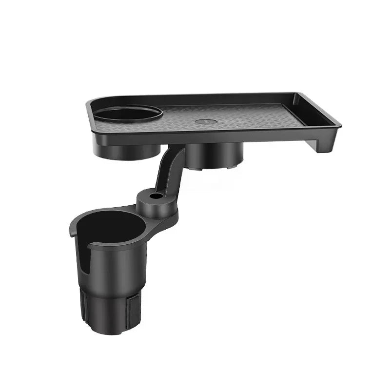 Car Cup Holder Expander with Snack Tray – 360° Adjustable Multi-Function Drink & Food Holder