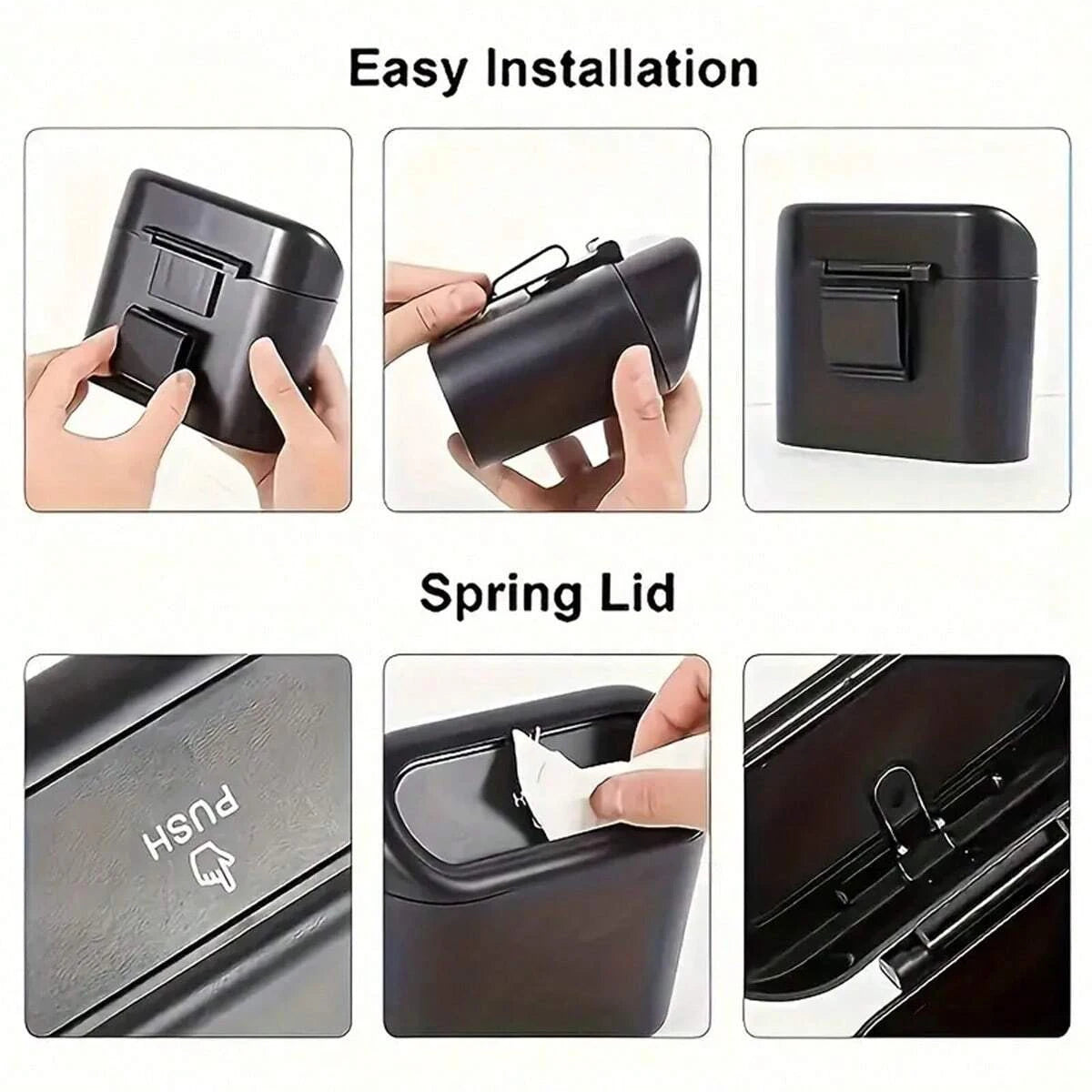 PREMIUM CAR TRASH CAN WITH LID & LEAK-PROOF GARBAGE BAGS