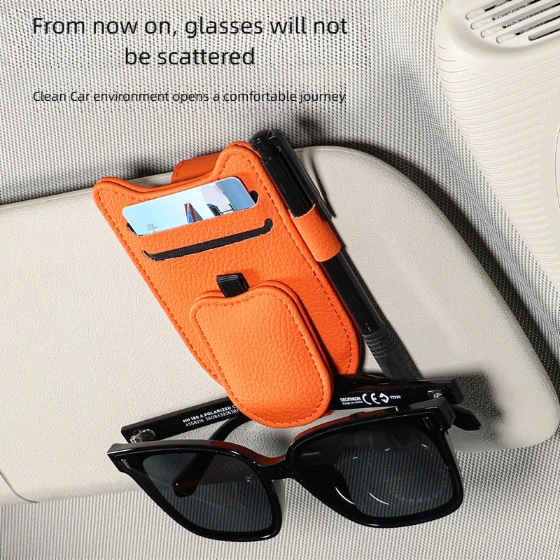 Magnetic Car Sunglasses Holder – Sun Visor Glasses Clip
