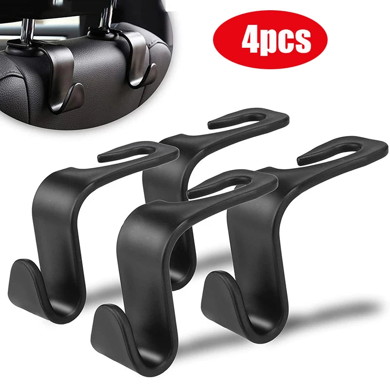 Car Headrest Hooks – Seat Back Organizer & Bag Hanger (1/4 Pack)