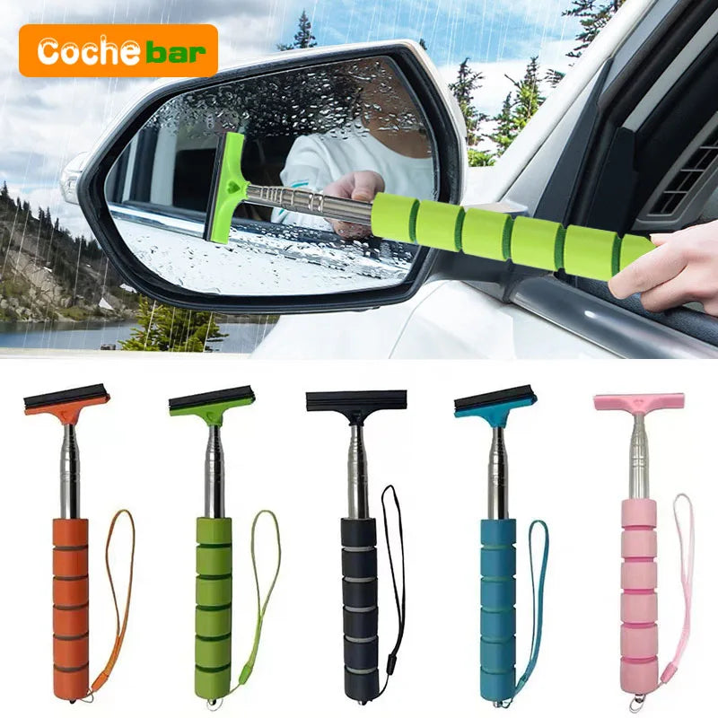 CAR REARVIEW MIRROR WIPER-RETRACTABLE WINDSHELD & SIDE MIRROR CLEANING TOOL