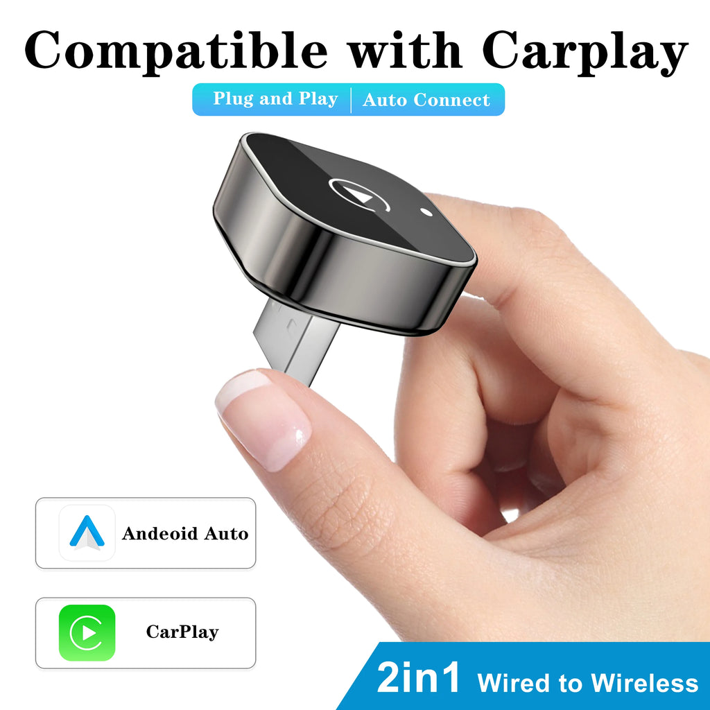 2-in-1 Wireless CarPlay Adapter – Convert Wired CarPlay to Wireless Instantly